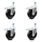 Service Caster 5 Inch Hard Rubber Swivel 1/2 Inch Threaded Stem Caster Set with Total Lock Brake SCC-TSTTL20S514-HRS-121315-4 - alternate 1